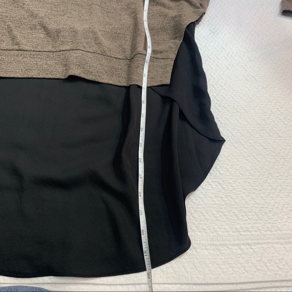 patrizia Luca Italy Layered Long Sleeve Sweater Brown/Black Size S - Picture 5 of 8